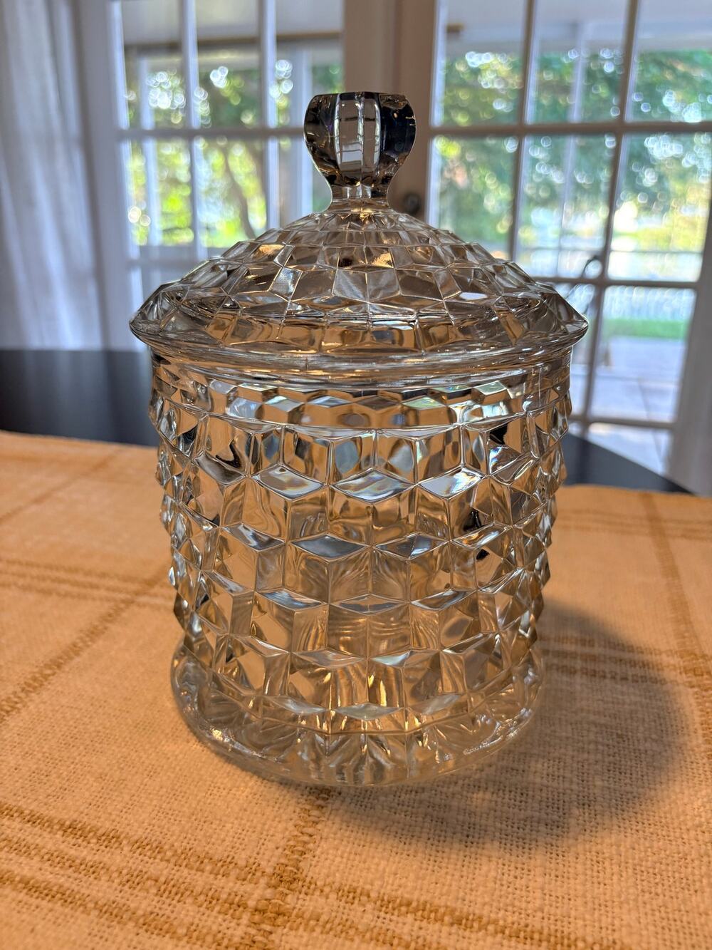 Vtg Fostoria American Biscuit Barrel Cookie Jar #2056 Grandmillenial Cottage